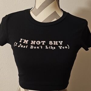 Forever 21 Black Graphic Crop Top